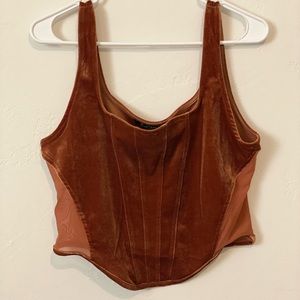 Cropped corset style tank top